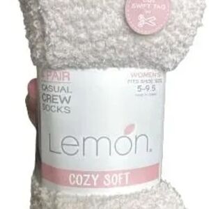 Lemon Women's Cozy Soft Crew Socks - Cream‎